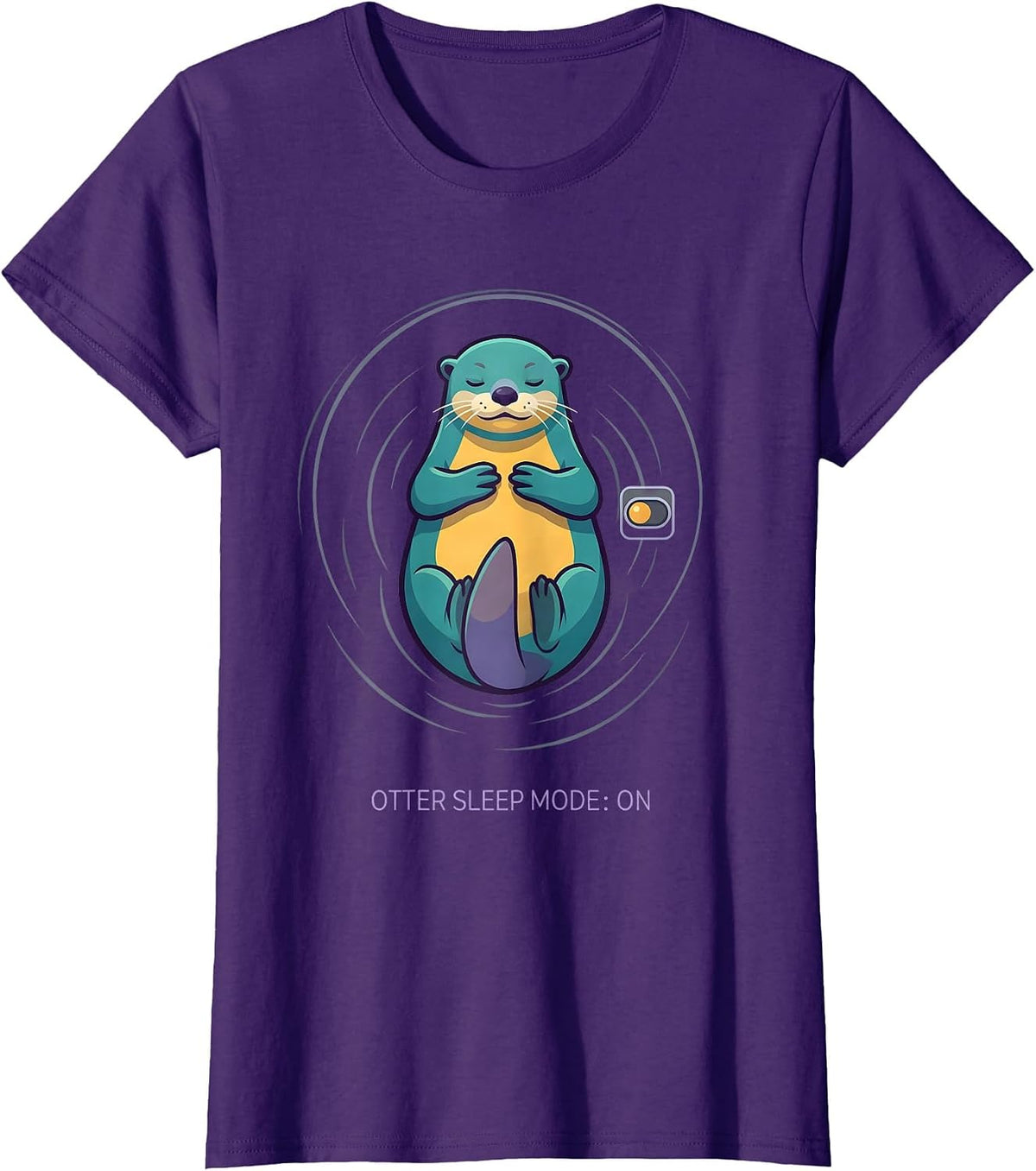 Otter Sleep Mode On Funny Animal Lover Pajama Gift T-Shirt - Purple