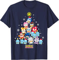 Sonic the Hedgehog - Cute Sonic and Friends Holiday T-Shirt - Navy Blue