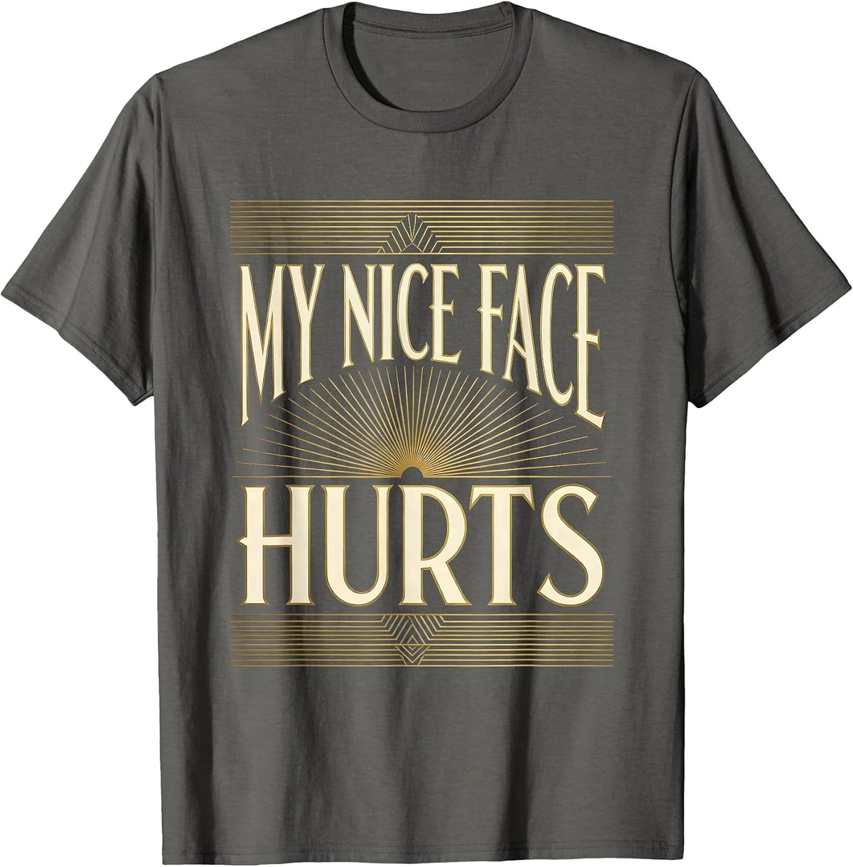 My Nice Face Hurts Sarcastic Humor Design T-Shirt - Asphalt Grey
