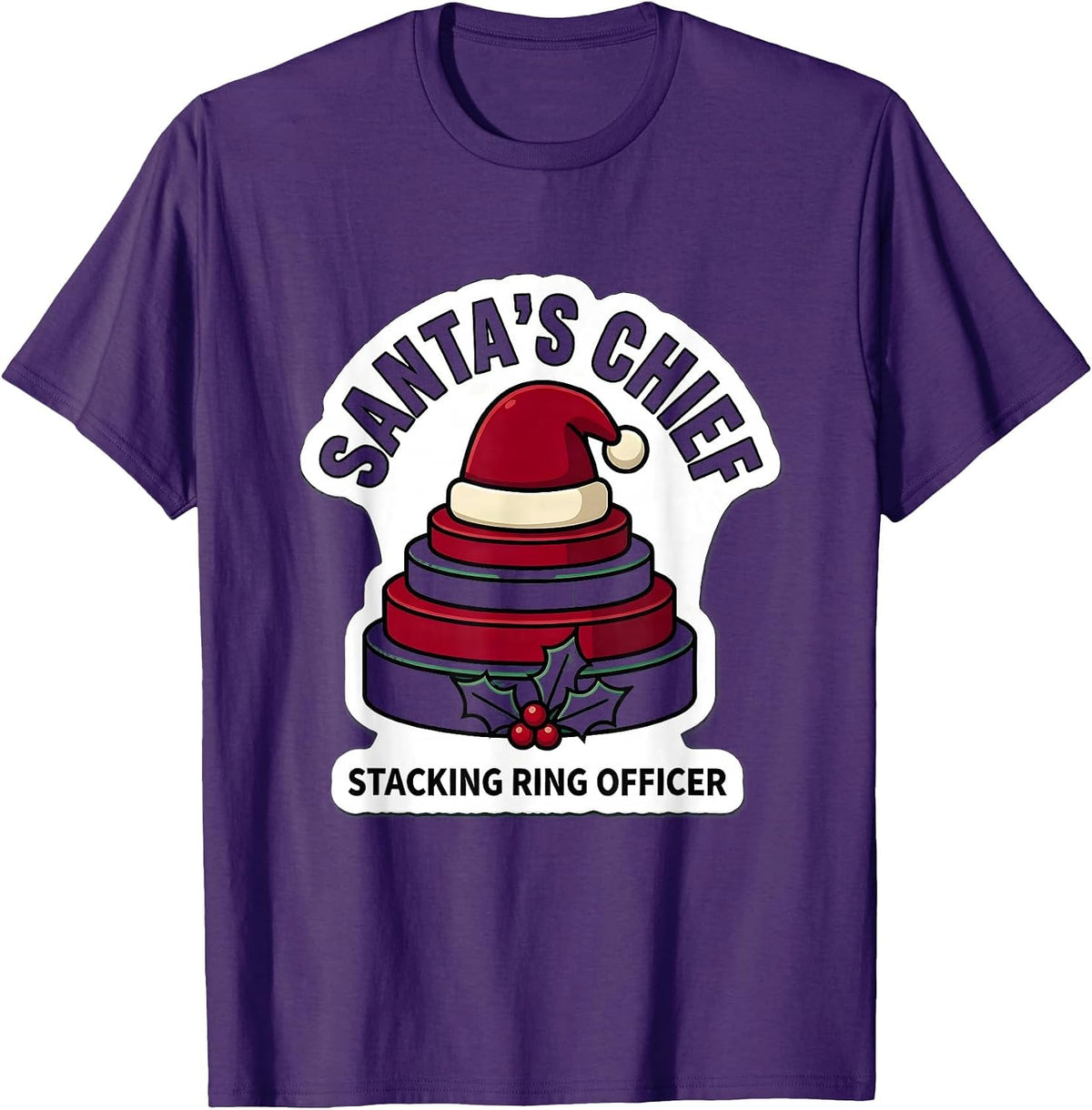 Santa's Chief Stacking Ring Officer Occupational Therapy T-Shirt - Purple