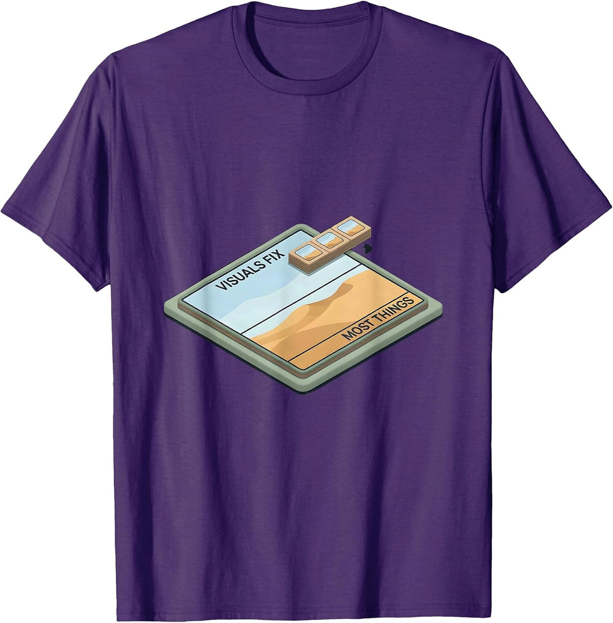 Men's Visuals Fix Most Things Editorial Conceptual SPED Teacher T-Shirt - Purple