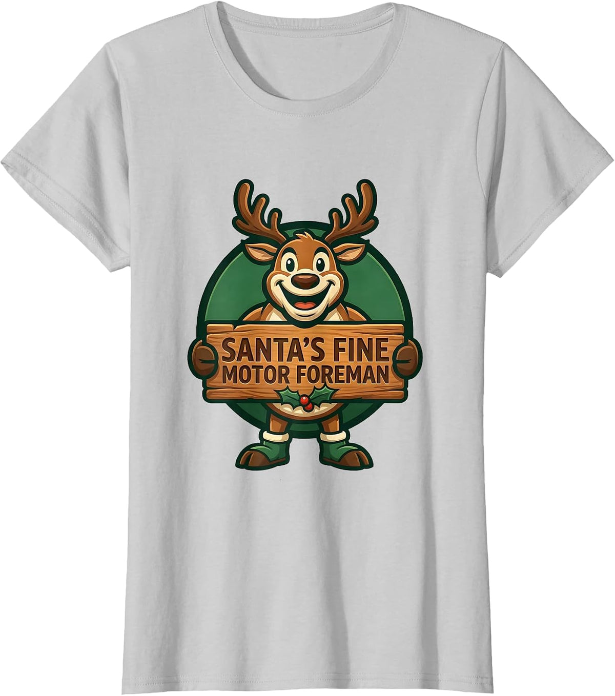 Santa's Fine Motor Foreman Occupational Therapy Christmas OT T-Shirt - Silver Grey