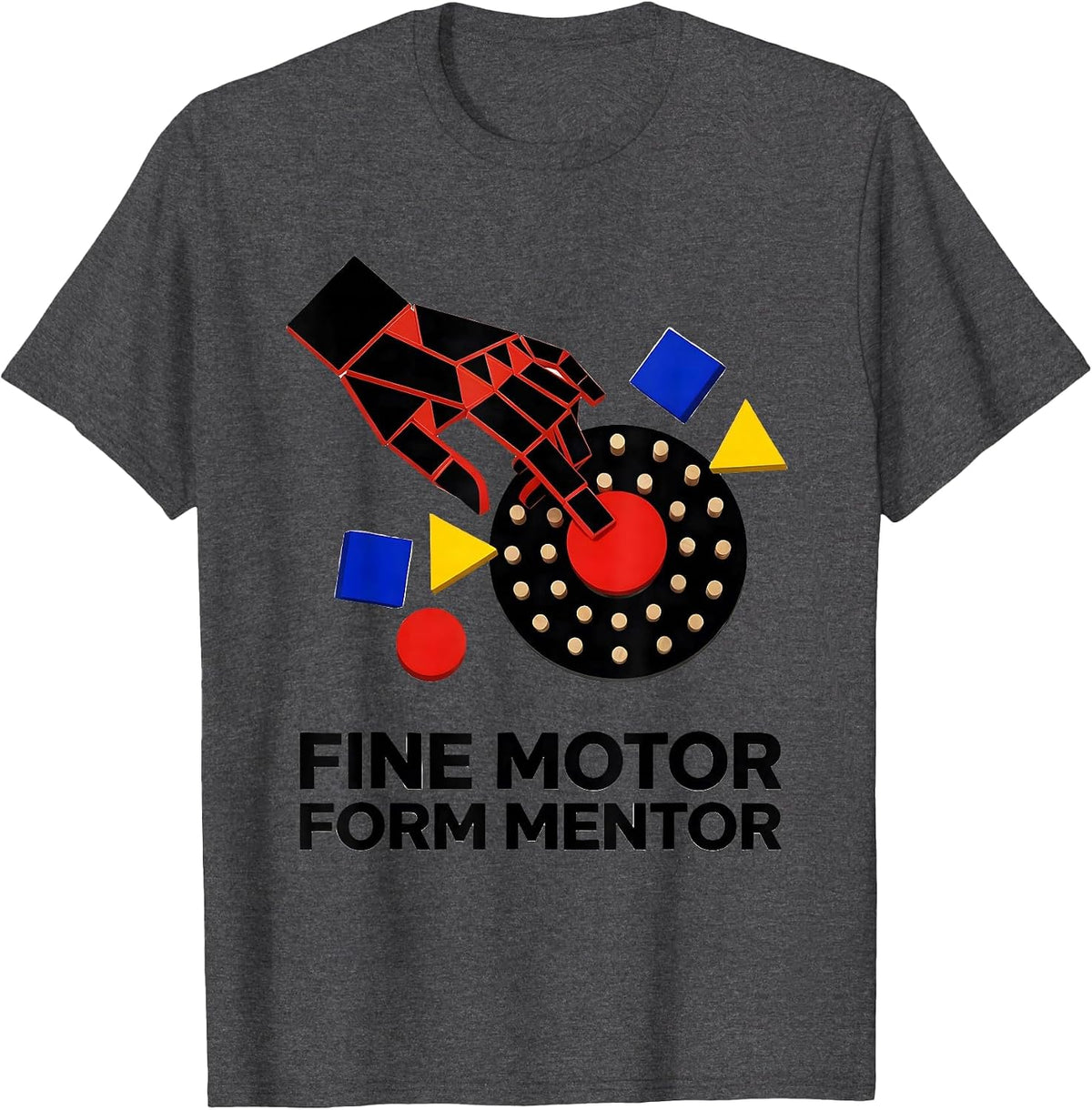 Men's Fine Motor Form Mentor Bauhaus Modernist Occupational T-Shirt - Dark Heather Grey