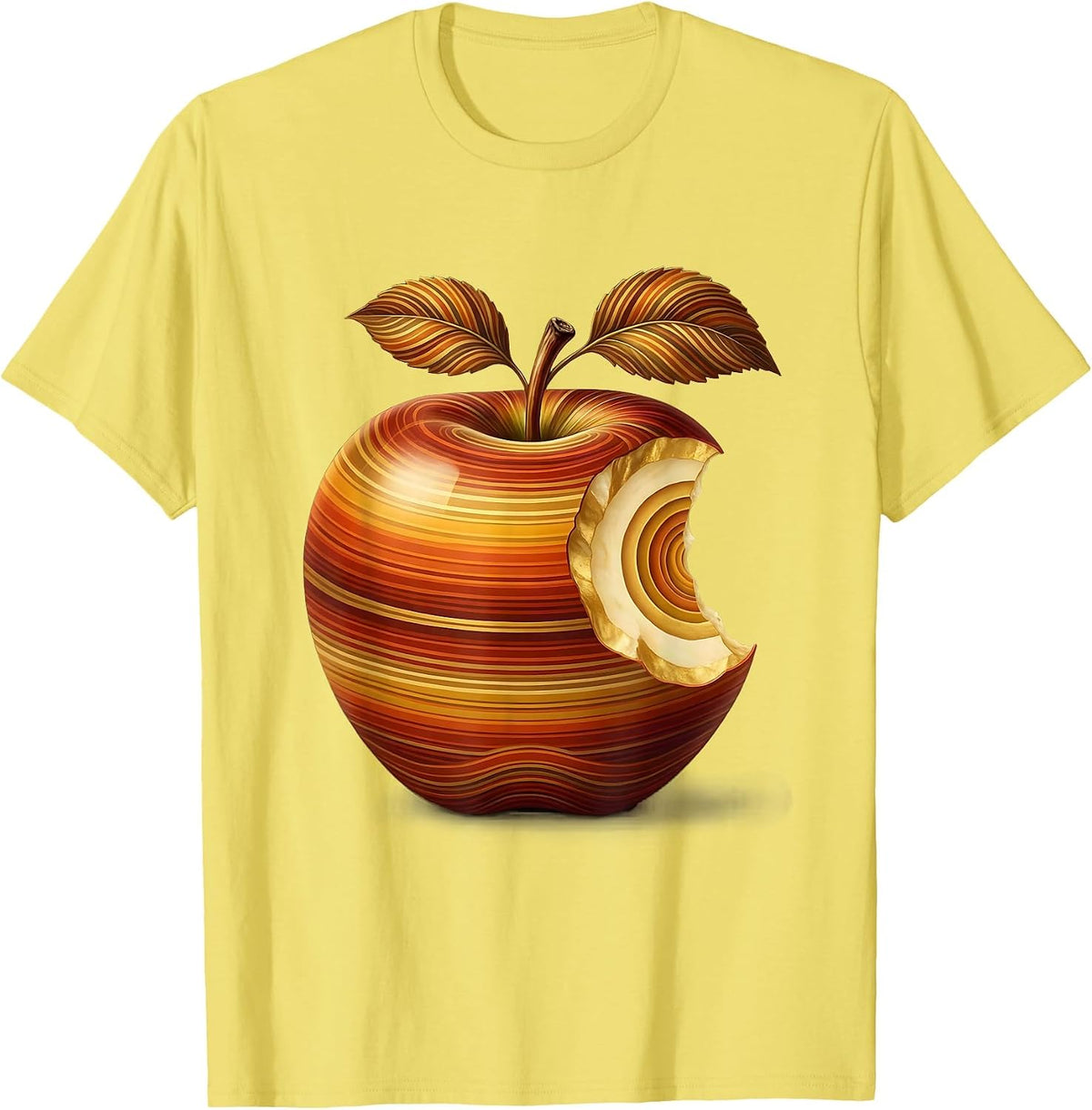Men's Third Grade Teacher Giant Red Apple Illustration T-Shirt - Lemon Yellow
