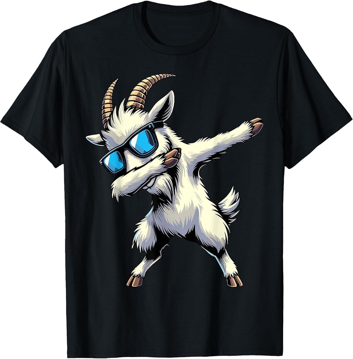 Dabbing Goat Sunglasses Animal T-Shirt - Black