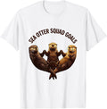 Men's Sea Otter Squad Goals Cute Otter Design T-Shirt - White