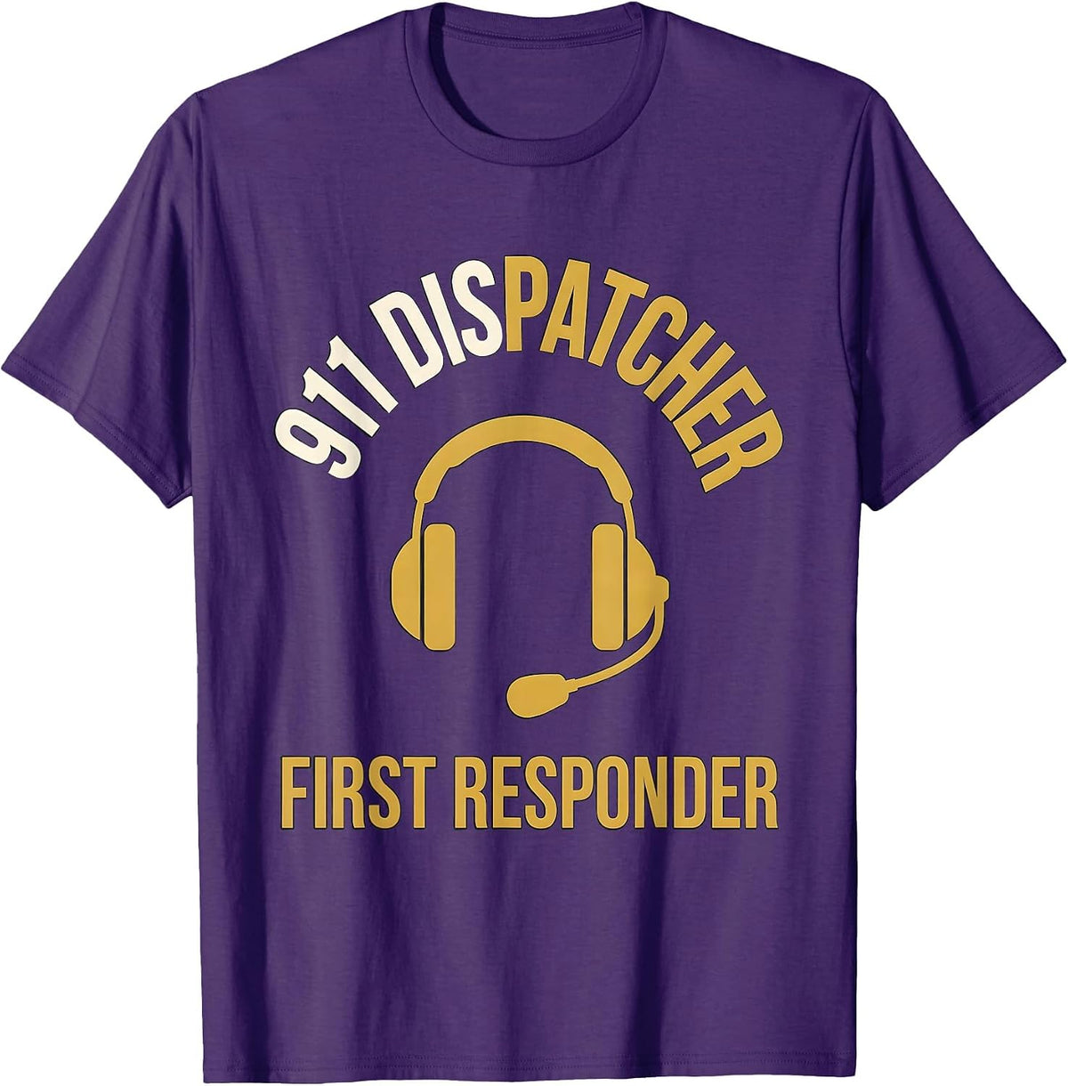 Men's 911 Dispatcher First Responder Hero Appreciation Gift T-Shirt - Purple