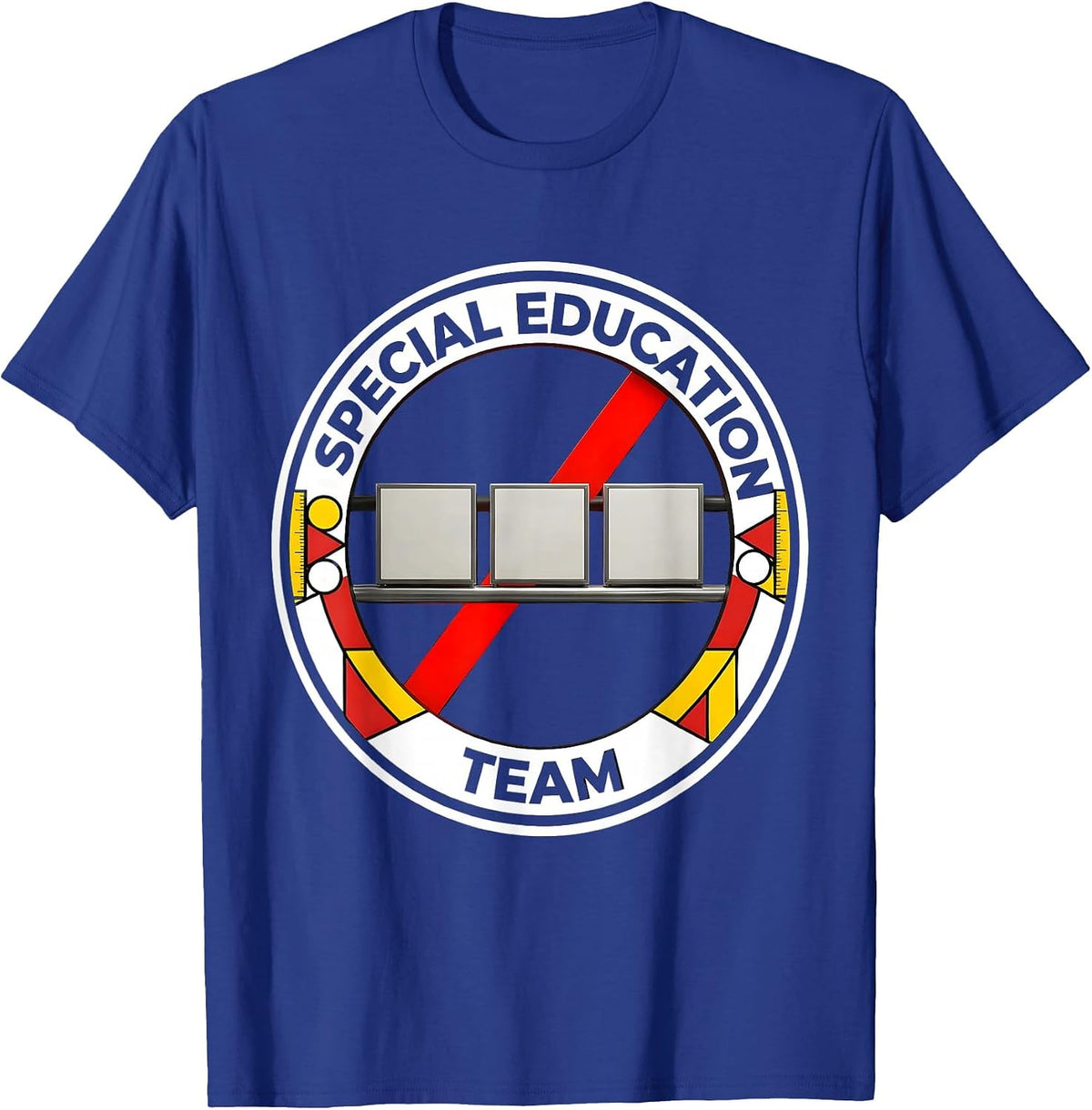 Special Education Team Bauhaus Modernist Teacher Squad Pride T-Shirt - Royal Blue
