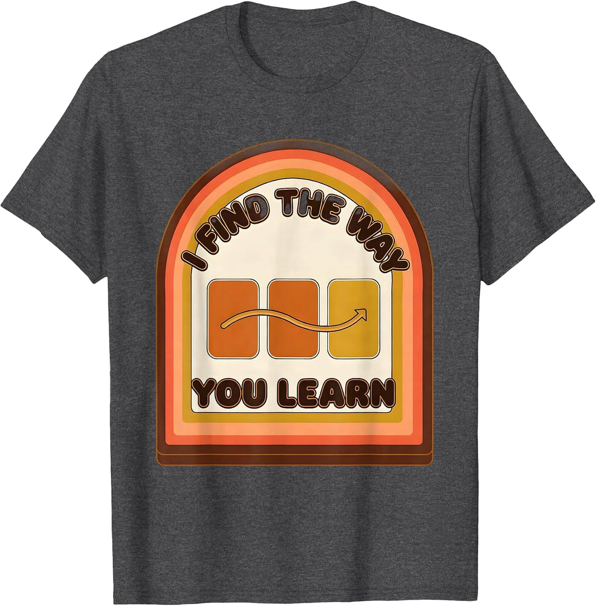 Men's I Find The Way You Learn Retro Special Education Teacher T-Shirt - Dark Heather Grey