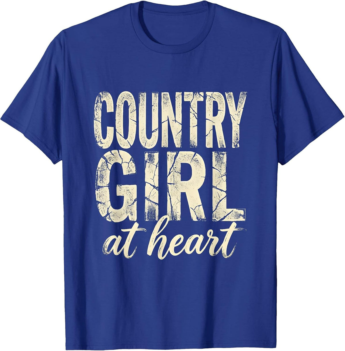 Country Girl At Heart Proud Rural Roots Design T-Shirt - Royal Blue