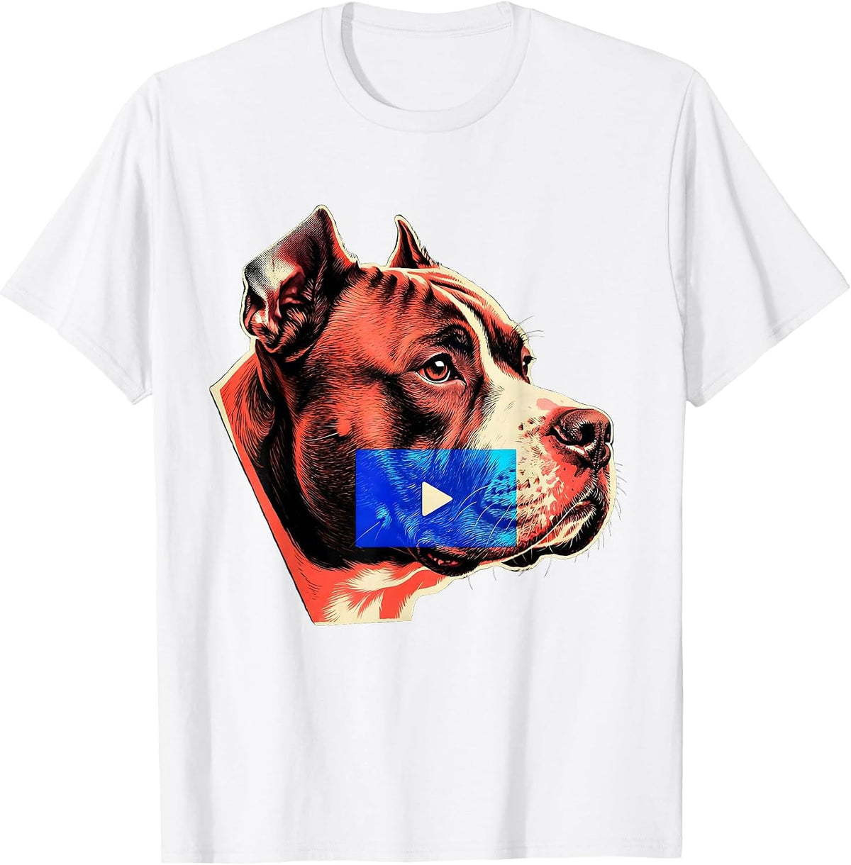 Men's Pitbull Profile Funny Dog Owner Meme Humor T-Shirt - White