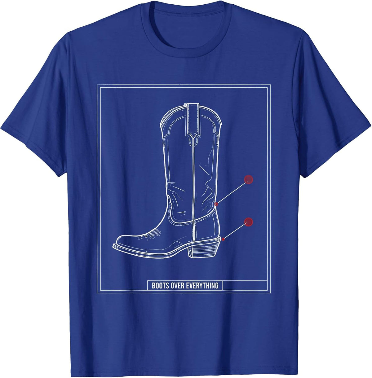 Men's Boots Over Everything Cowgirl Design T-Shirt - Royal Blue