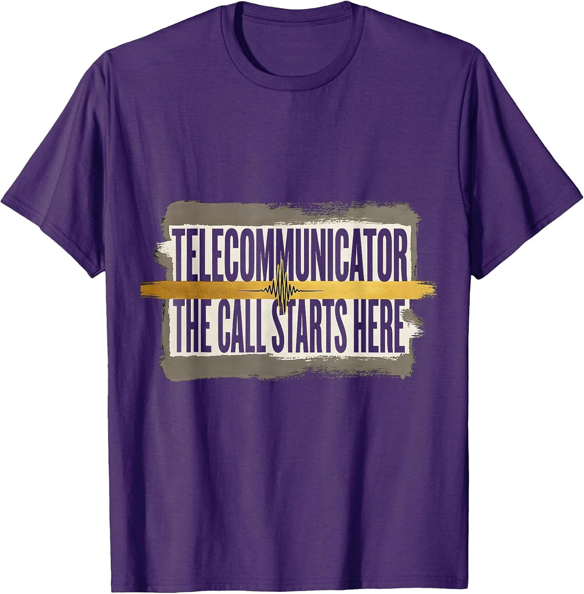 Men's Telecommunicator — The Call Starts Here 911 Dispatcher T-Shirt - Purple