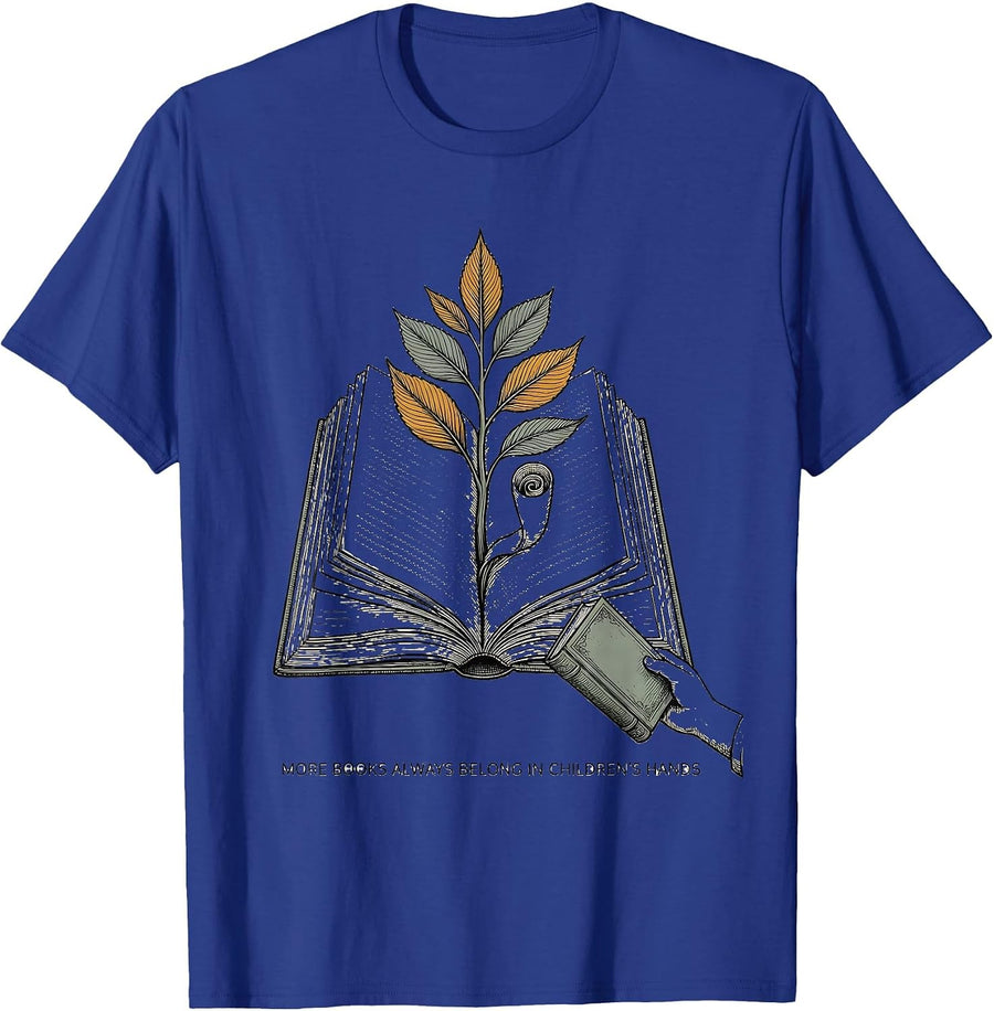More Books Always Belong In Children's Hands Literacy T-Shirt - Royal Blue