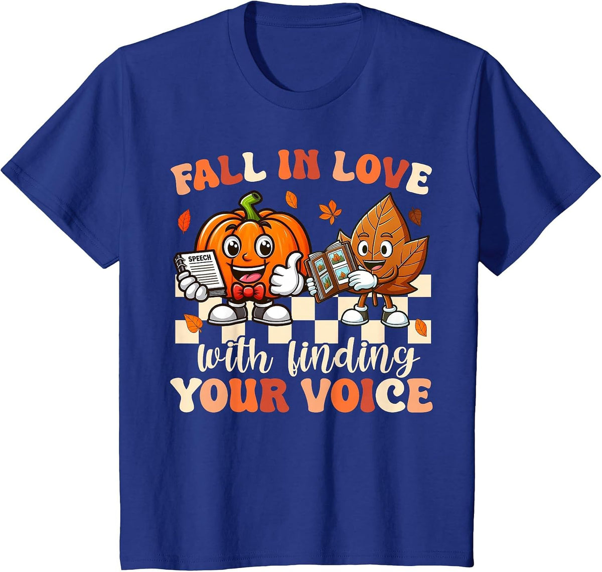 Speech Therapist SLP Autumn Fall Women Speech Therapy T-Shirt - Royal Blue