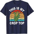 This is My Crop Top Sweet Corn Funny Farmer Farm Lover Retro T-Shirt - Navy Blue