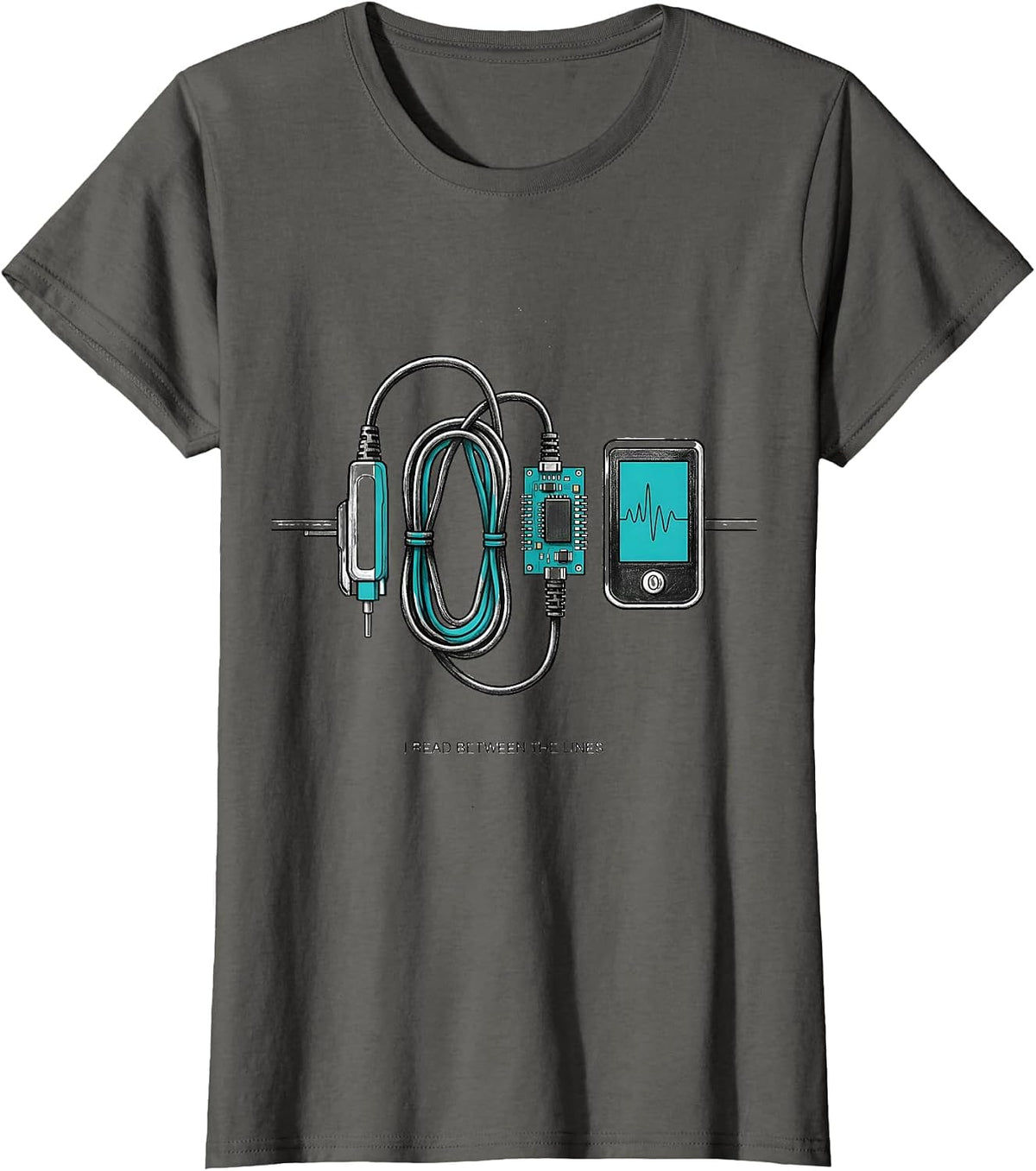 Women's I Read Between The Lines Funny Respiratory Therapist RT T-Shirt - Asphalt Grey