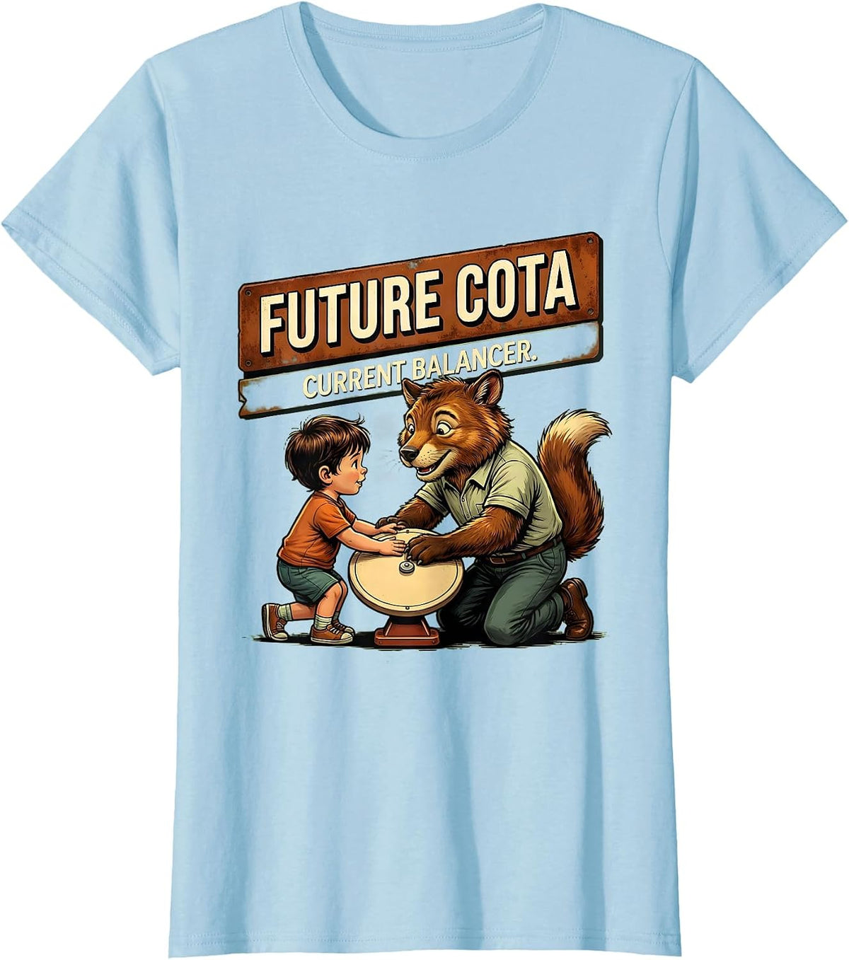 Women's Future COTA Current Balancer Retro Pediatric Occupational T-Shirt - Baby Blue