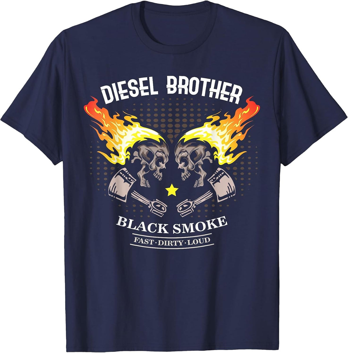 Diesel Brother Fast Loud Dirty Anti Fine Dust Power T-Shirt - Navy Blue