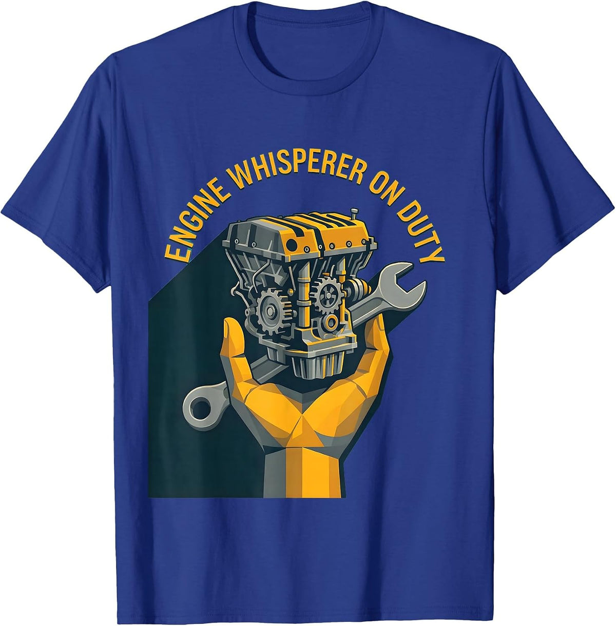 Engine Whisperer On Duty Mechanic Design T-Shirt - Royal Blue