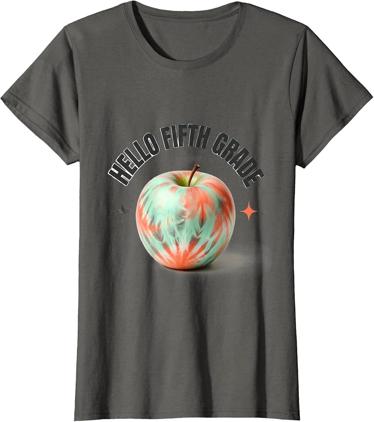 Women's Hello Fifth Grade Tie Dye Back To School Grade Level Pride T-Shirt - Asphalt Grey