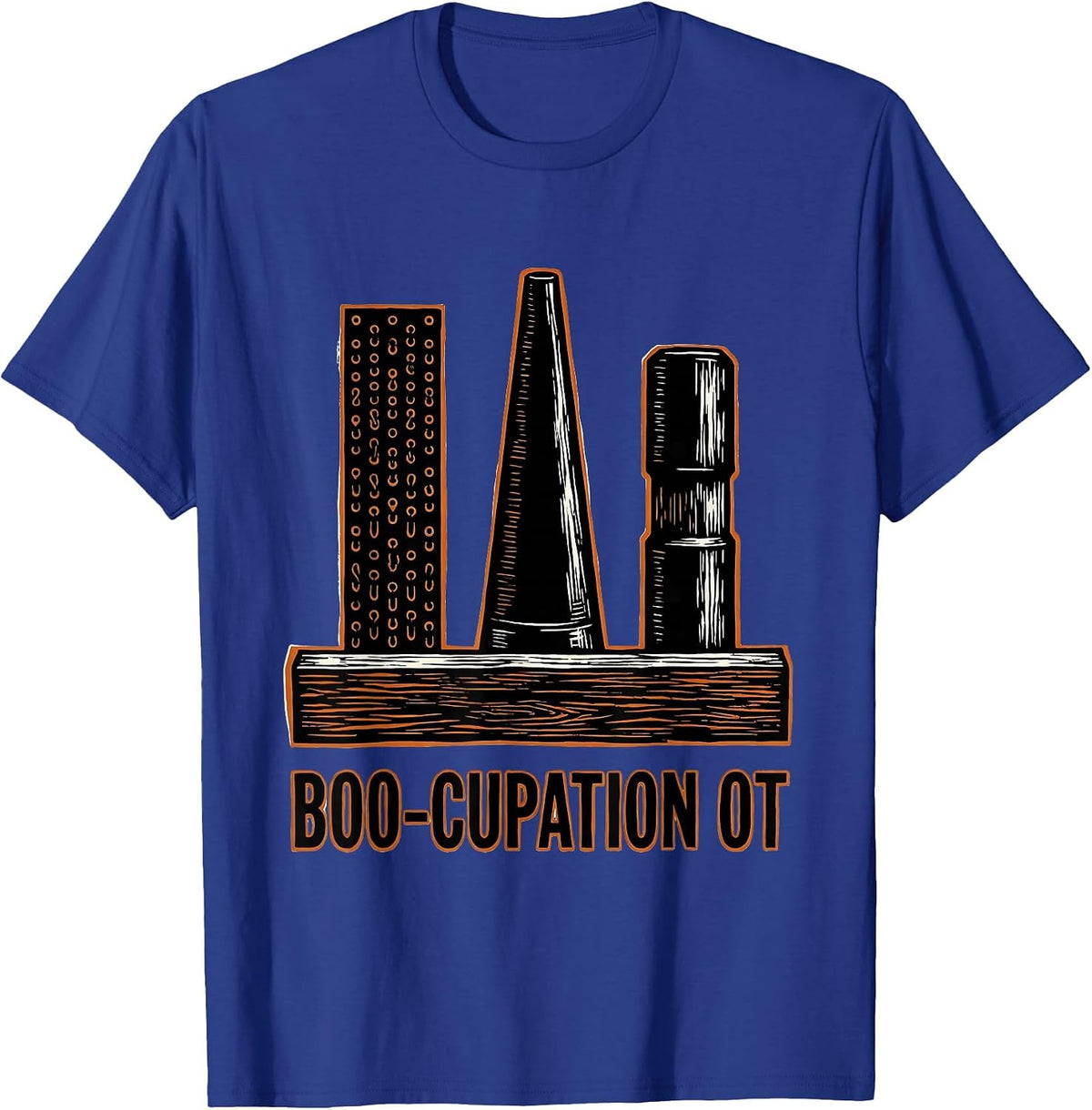 Boo-cupation OT Occupational Therapy Halloween Humor T-Shirt - Royal Blue