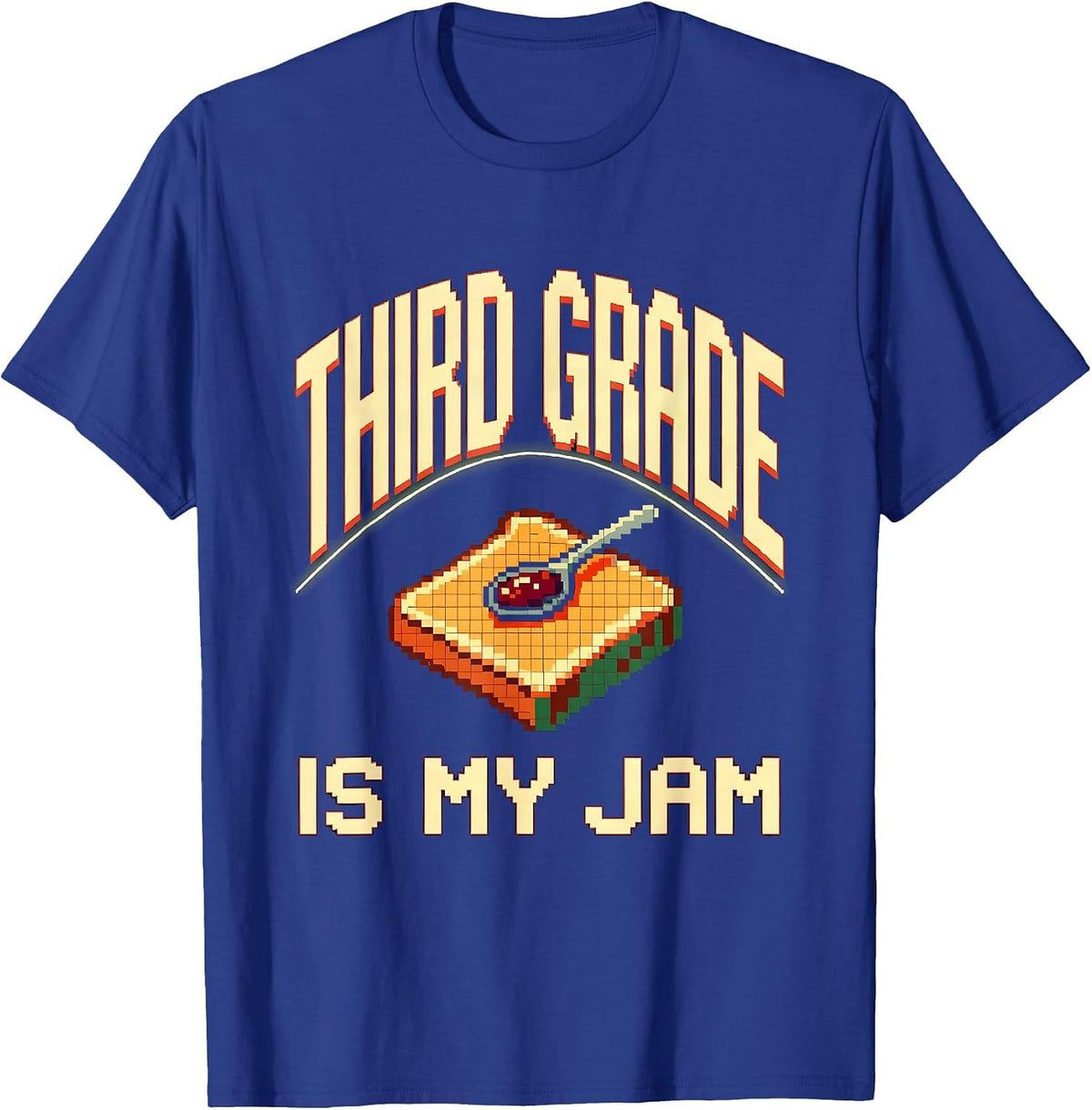 Third Grade Is My Jam Retro Pixel Art Teacher Student T-Shirt - Royal Blue
