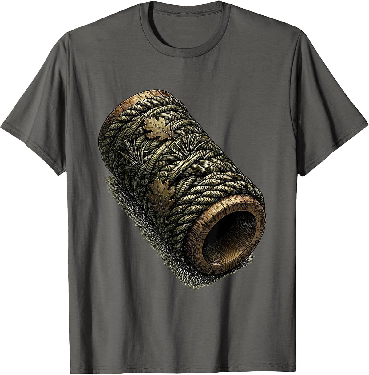 Men's Duck Call Wrapped in Camo Cord Hunting Graphic T-Shirt - Asphalt Grey