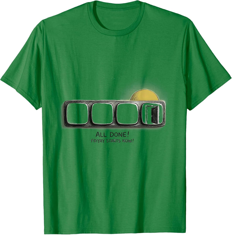 Men's All Done! Friyay Starts Now Minimalist SPED Teacher Casual T-Shirt - Kelly Green