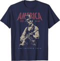 Abraham Lincoln Playing Guitar 4th July 250th Anniversary T-Shirt - Navy Blue