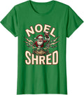 Women's Noel Shred Heavy Metal Santa Claus Funny Christmas Rock T-Shirt - Kelly Green