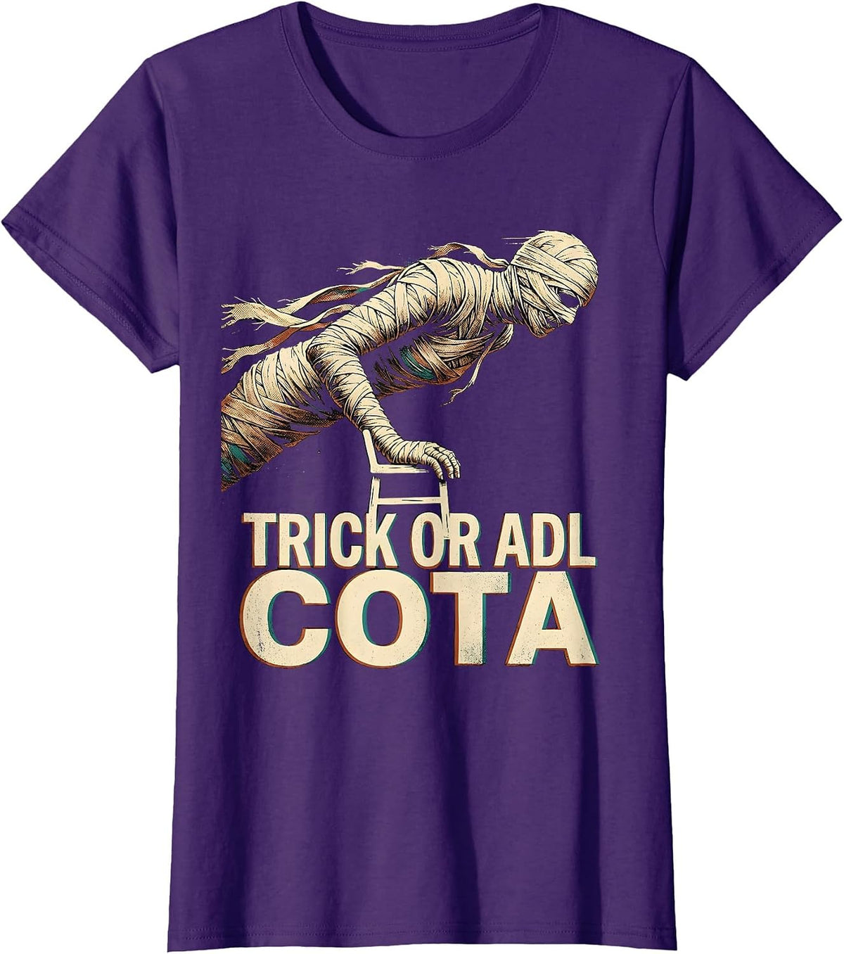 Women's Trick Or ADL COTA Physical Therapy Halloween Trick T-Shirt - Purple