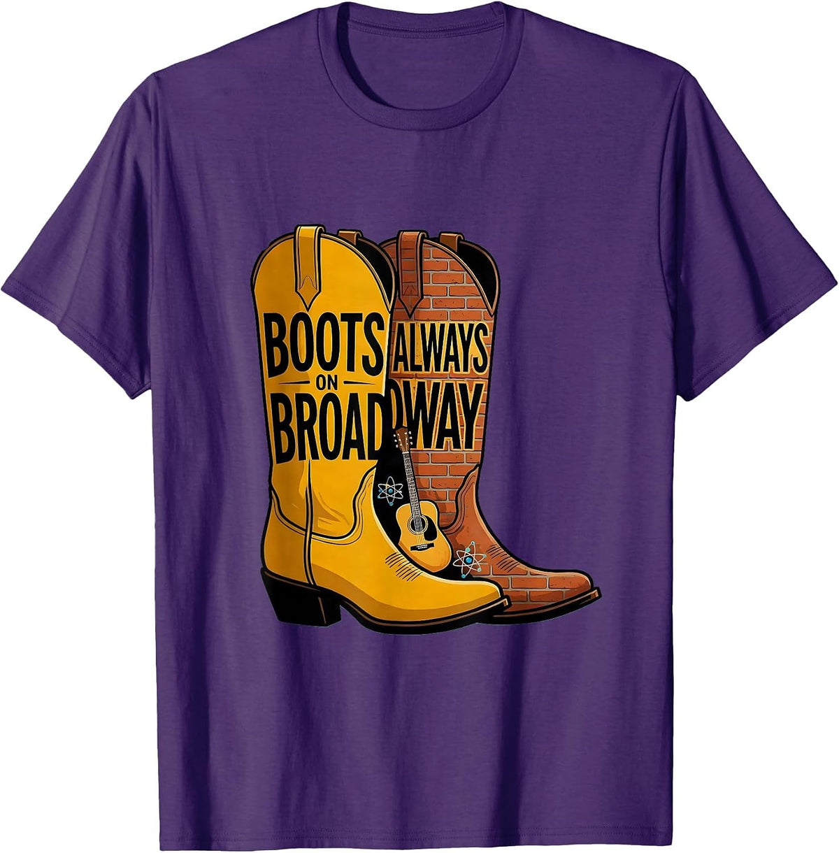 Men's Boots on Broadway Always Nashville Design T-Shirt - Purple
