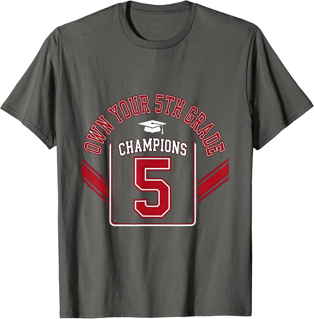 Own Your 5th Grade Retro Team Fifth Grade Back To School T-Shirt - Asphalt Grey