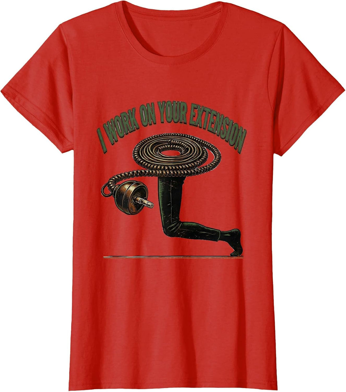 I Work On Your Extension Vintage Physical Therapist Funny T-Shirt - Red
