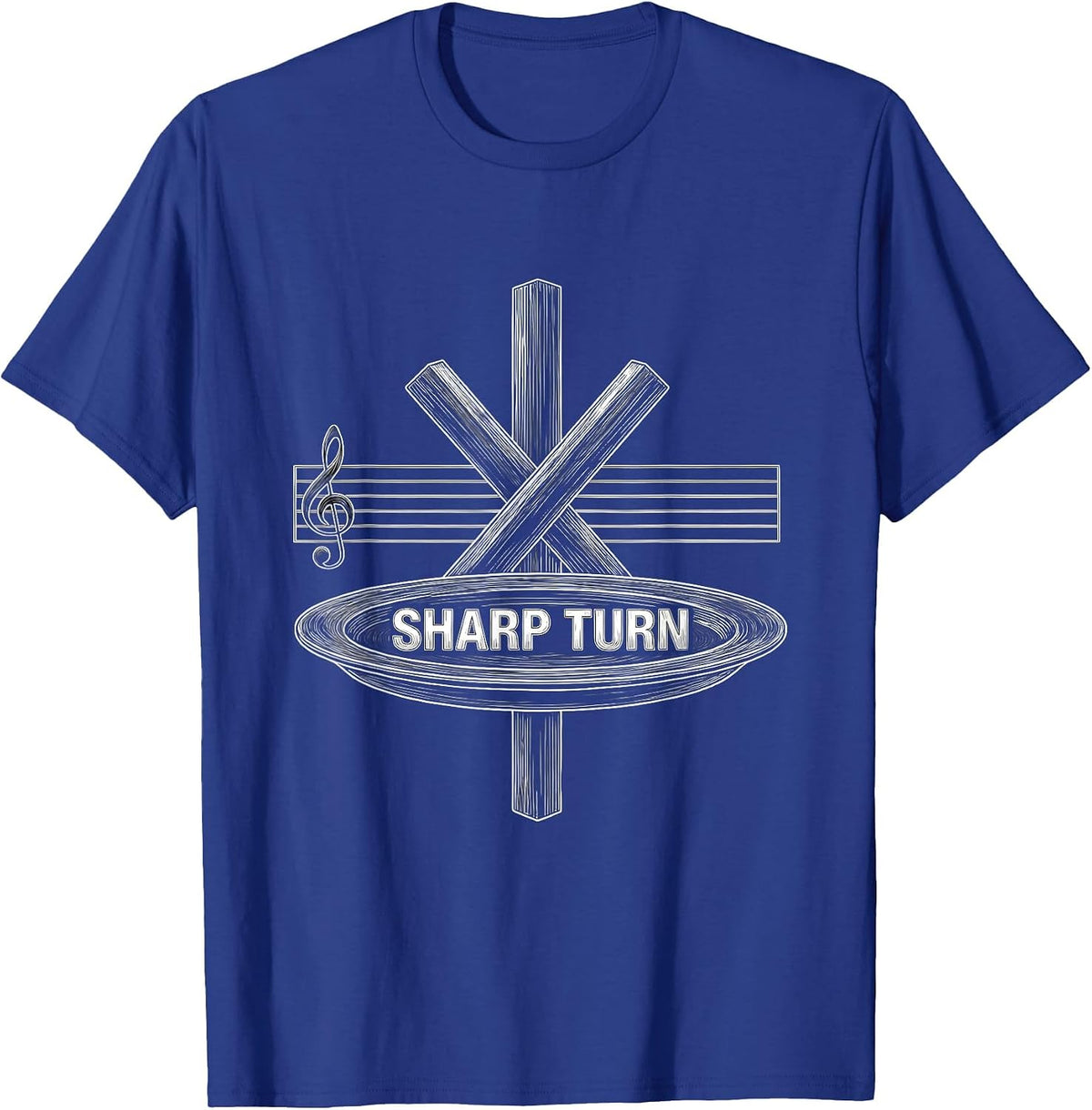 Sharp Turn Funny Music Lover Musician Humor Gift T-Shirt - Royal Blue