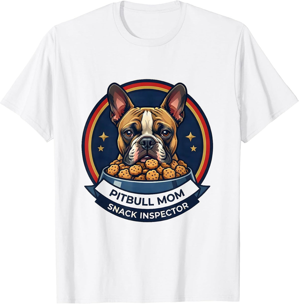 Men's Pitbull Mom Snack Inspector Funny Pitbull Dog Lover Humor T-Shirt - White