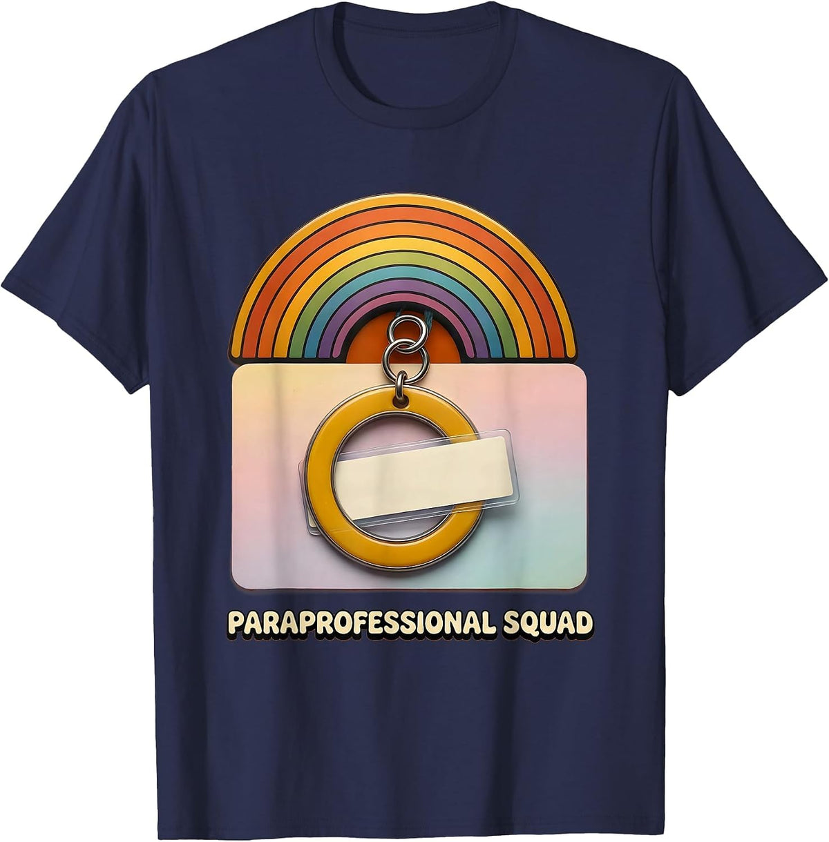 Paraprofessional Squad Retro Special Education Teacher T-Shirt - Navy Blue