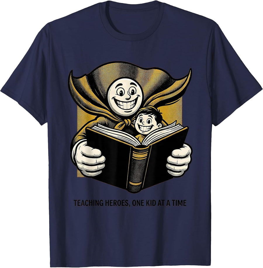 Sped Teacher Teaching Heroes One Kid At A Time T-Shirt - Navy Blue