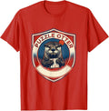 Men's Puzzle Otter Ukiyo-e Japanese Animal Gamer Retro Vintage T-Shirt - Red