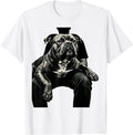 Men's Pittie Silhouette Pitbull Dog Lover Mom T-Shirt - White