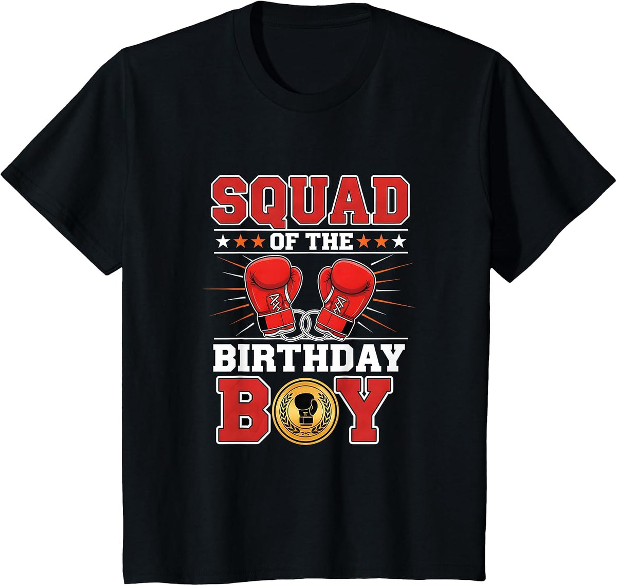Squad of The Birthday Boy Boxing Theme Party T-Shirt - Black