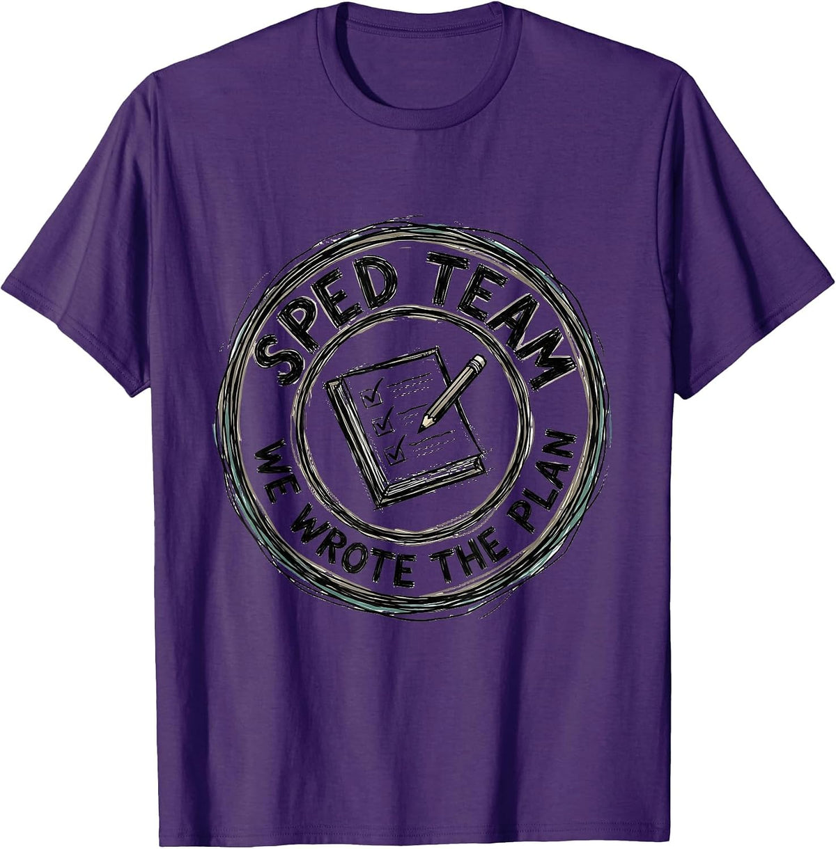 SPED Team We Wrote The Plan Funny Teacher Humor Gift T-Shirt - Purple