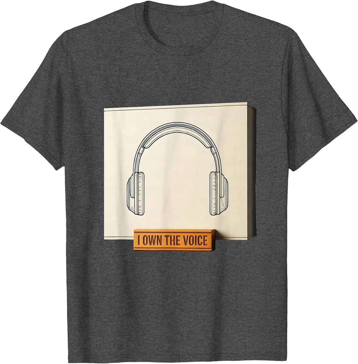 Men's I Own The Voice Minimalist 911 Dispatcher Thin Yellow Line T-Shirt - Dark Heather Grey