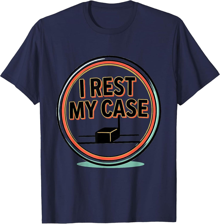 I Rest My Case Funny Music Lover Pianist Humor T-Shirt - Navy Blue