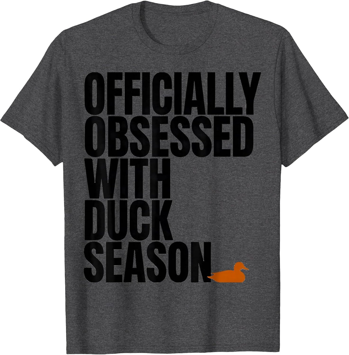 Officially Obsessed With Duck Season Rustic Hunting Dog T-Shirt - Dark Heather Grey