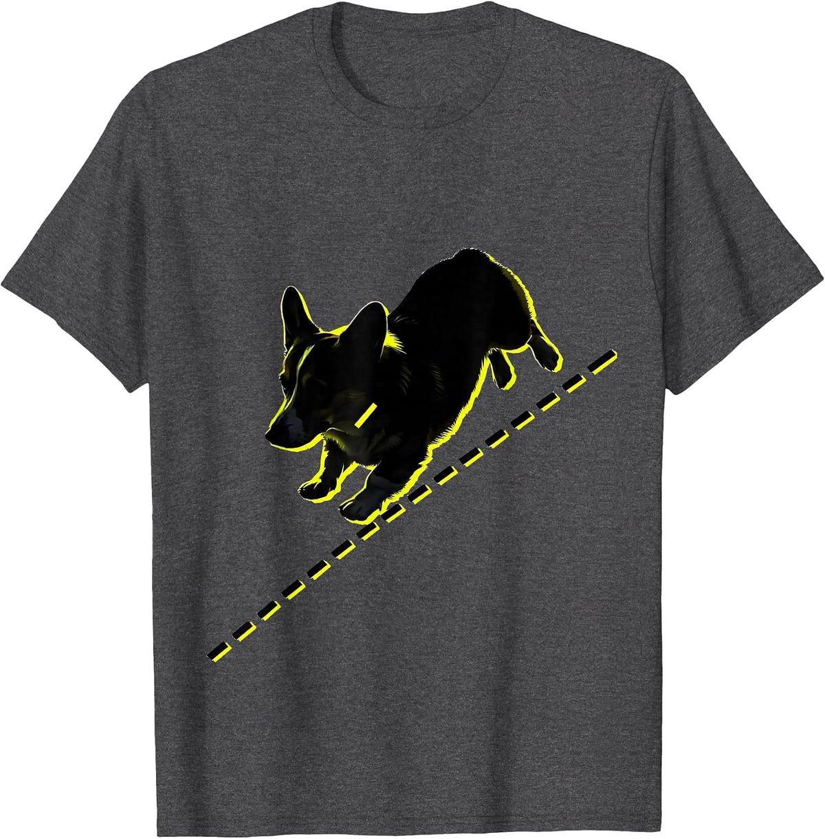 Corgi Sprint Retro Corgi Lover Humor T-Shirt - Dark Heather Grey