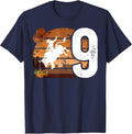 9th Bull Riding Birthday Party Nine Year Old Bull Rider T-Shirt - Navy Blue