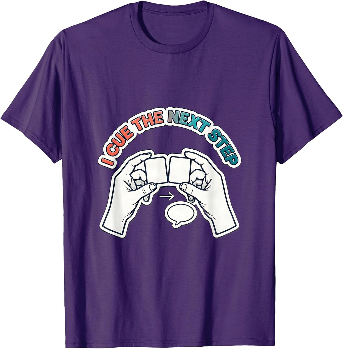 I Cue The Next Step Funny Special Education Teacher SPED T-Shirt - Purple