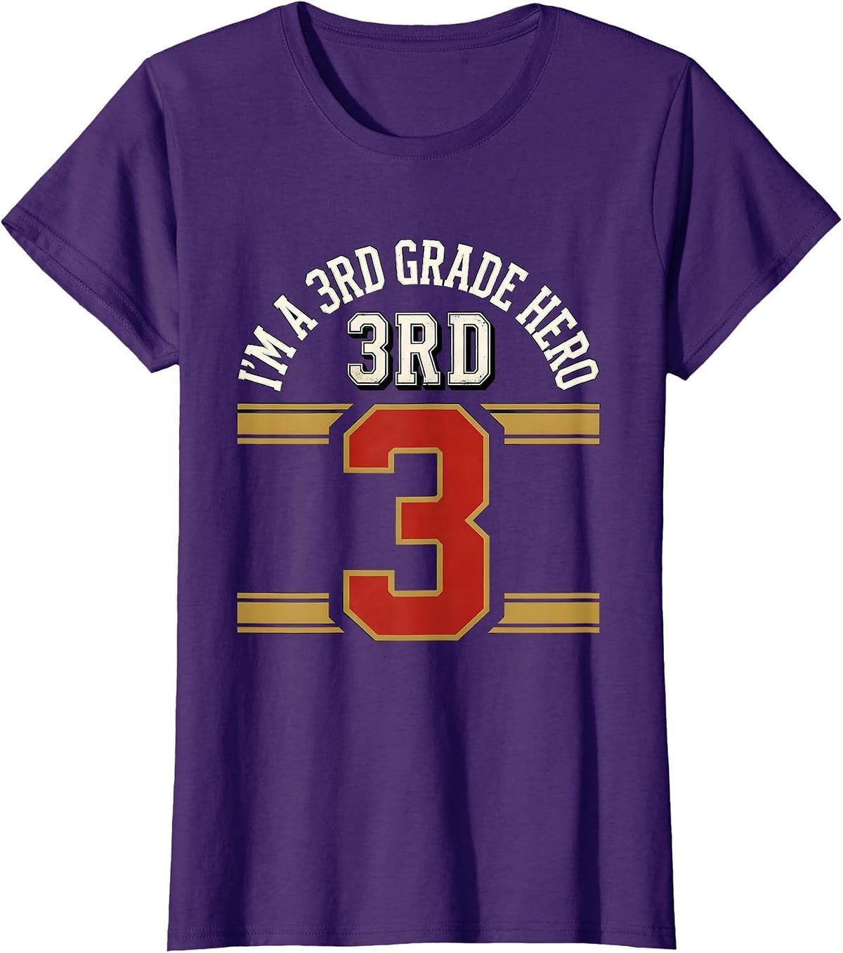 Women's I’m A 3rd Grade Hero Funny Back To School Kids Teachers T-Shirt - Purple